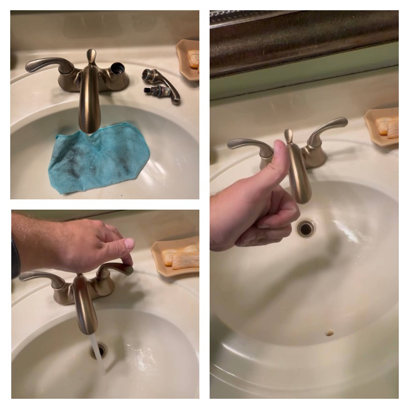 Shower head upgrade before and after