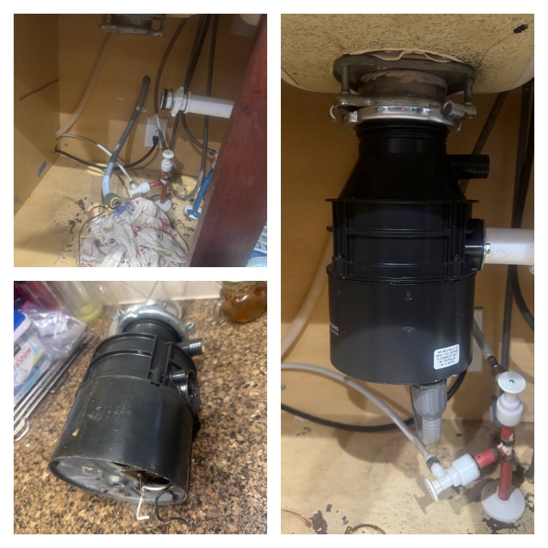 Garbage disposal replacement before and after