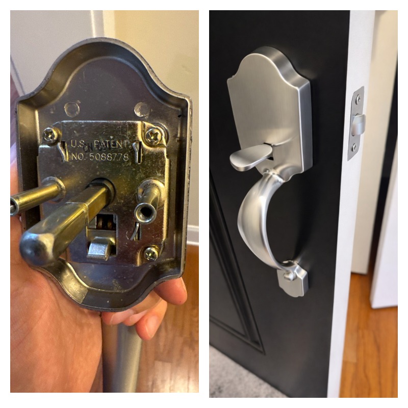 Entry door handle replacement before and after